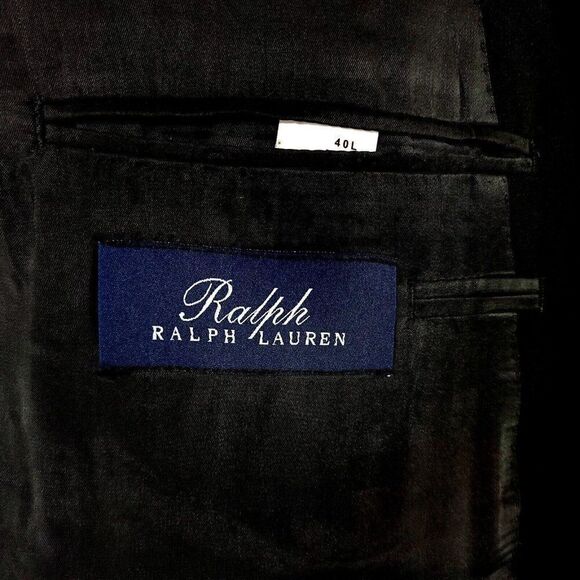 Ralph‎ Lauren Wool 2 Button Black Blazer 40R Tagged 40L See Description - Picture 8 of 13